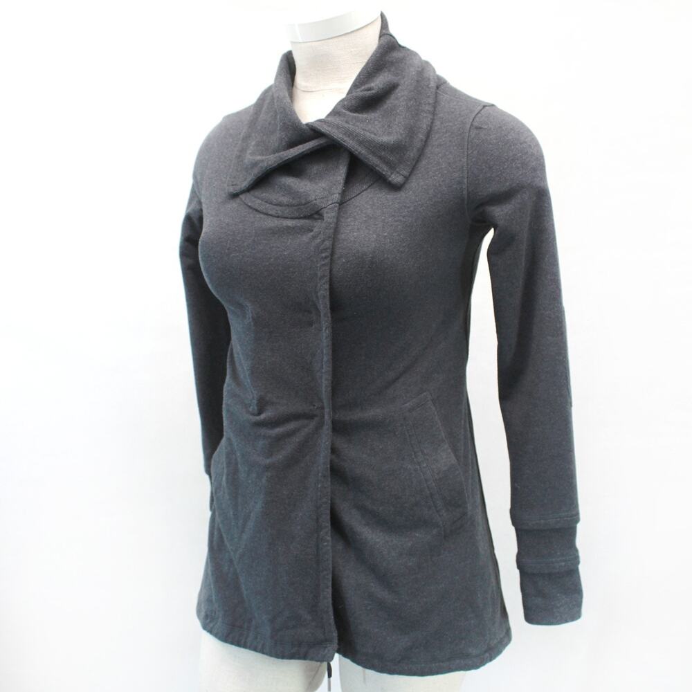 Lululemon Athletica Cotton Coat Jacket Gray Outdoor Button Collared Pocket 6